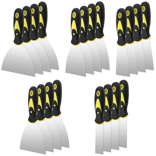 20PCS Putty Knife Set 1, 2, 3, 4, 5 Inch, Stainless Steel Spackle Knives, Metal Knife Scrapers with Non Slip Handles for Drywall Finishing, Plaster Scraping, Decals, and Wallpaper - size: 1/2/3/4/5 Inch