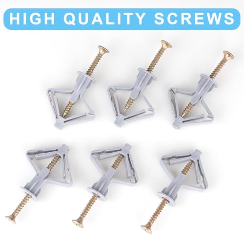 100 pcs Drywall Anchors, Hollow-Wall Anchors with Screws - color: UpgredGray-50pcs