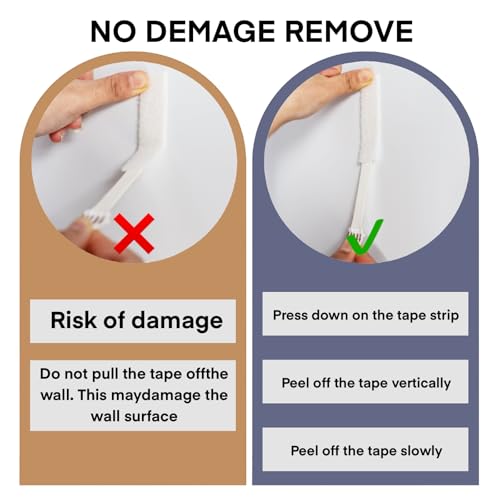 24 Pairs (48 Packs) Picture Hanging Strips Heavy Duty, Easy Removal Wall Hangers Without Nails, No Damage Hole Renter Friendly Kits for Frame, Decor & Poster, Large Hook-and-Loop Strip