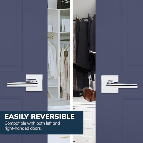 Delaney Vida Passage (Hall/Closet) Door Lever w/Square Trim Polished Chrome