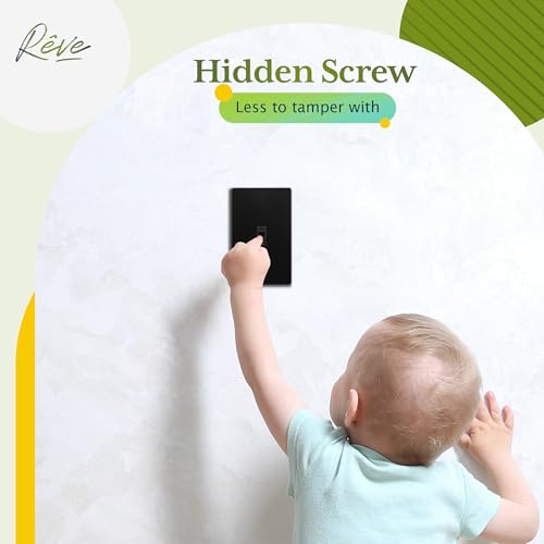 TG Mid-Size Screwless Toggle Light Switch Cover Plate, 1 Pack, Black - color: Black, size: 1 Gang
