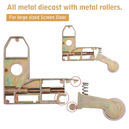 2Pack Sliding Screen Door Corner Rollers, 1" O.D Concave Replacement Roller