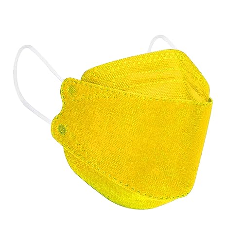Borje KN95 Face Masks 50 Pack,Breathable Comfortable and Disposable KN95 Mask,Masks for Adults - color: Yellow=50pcs