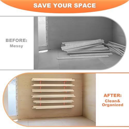 Ultrawall Lumber Storage Rack, Wall Mount Wood Storage Racks - color: Orange