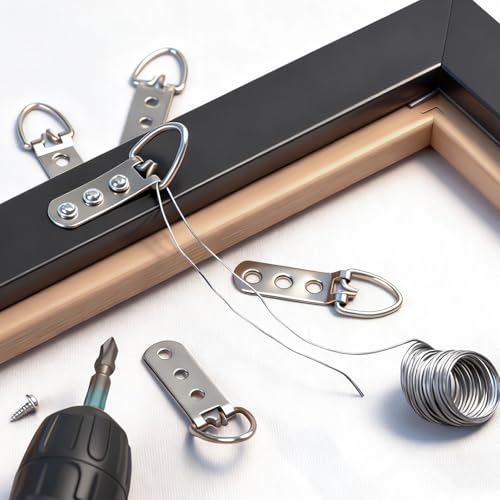 D-Ring Picture Hangers with Screws 20 Pack Hangers for Picture Frame 3Hole - size: 3hole_20pcs