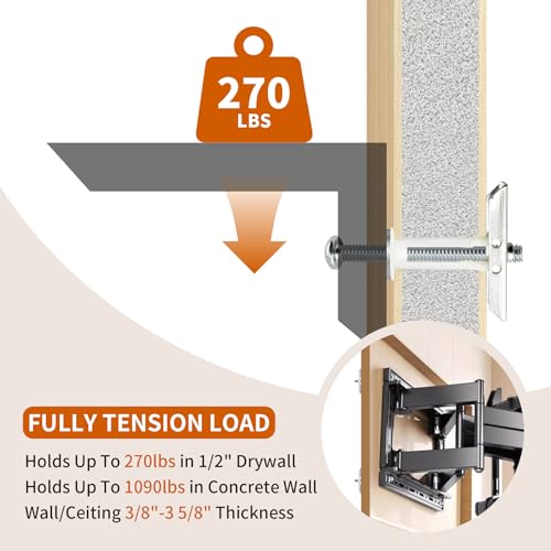 Drywall Anchor with Included Bolts and Washers for 1/4”-20,Toggle Bolt,Heavy Duty Hollow Drywall Anchors for TV Mounting Kit, Hollow-Wall Anchors Screws Kit That Hold 270 Lbs-100PCS