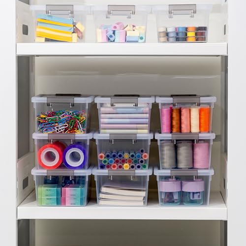Citylife 20Packs 1.3Qt Small Storage Bins with Lids,Stackable Clear - color: Clear White, size: 1.3 QT(20 Pack)