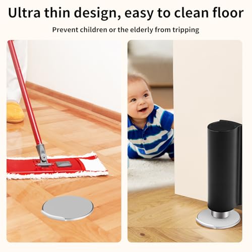 Magnetic Door Stoppers Black WYGWP Stainless Steel No Drilling Wedge Stops Heavy Duty Catch Holder to Keep Doors Open - color: Black Door Stop