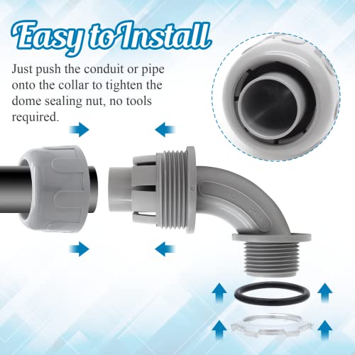 6Pcs 3/4 Inch NPT Liquid Tight Connector 90 Degree - color: 6, size: 3/4 Inch (90 Degree)