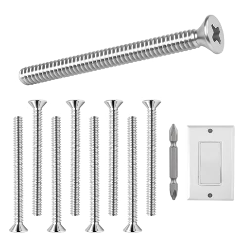 304 Stainless Steel Machine Screws,30pcs #6-32x1-1/2 Extra Long Outlet Screws Machine Long Electrical Outlet Screws Device Mounting Electrical Extender for Fix Wonky - size: #6-32x1-1/2"