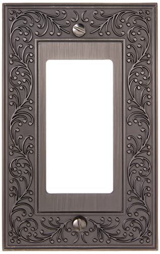 Amerelle 43RAN English Garden Wallplate, 1 Rocker, Cast Metal, Antique Nickel, 1-Pack - color: Antique Nickel, size: 1 Rocker
