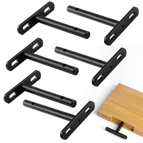 4-Inch (104MM) Floating Hidden Shelf Bracket 6 Pack - size: 4 Inch