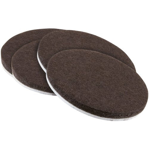 SOFTTOUCH 4723195N Heavy Duty 2-1/2 Inch Felt Furniture Pads to Protect Hardwood Floors from Scratches, Brown, 4 Count