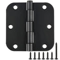 TDCHINGES Rounded Door Hinges Matte Black 3.5" 5/8"Replace Hardware 40 Pack - color: Matte Black-Rounded, size: 40 Pack-no squeak