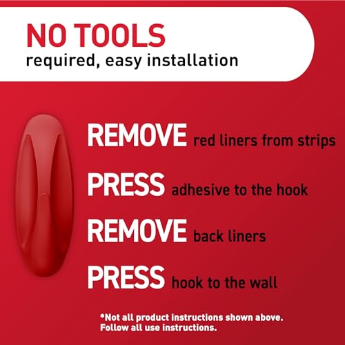 Command Medium Designer Hooks, 9 Hooks, 12 Strips - color: Chili Pepper