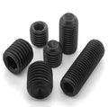 80Pcs M3-0.5x6mm Black Hex Socket Set Screw Grub Screws,Headless Cup Point,Flat Point Grub Bolt,Internal Hex Drive,Alloy Steel,Grade 12.9 Carbon Steel,for Towel Rack Door Knob - size: M3-0.5x6(80)
