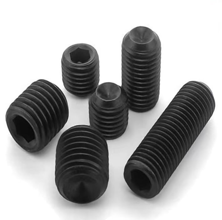 80Pcs M4-0.7x8mm Black Hex Socket Set Screw Grub Screws,Headless Cup Point,Flat Point Grub Bolt,Internal Hex Drive,Alloy Steel,Grade 12.9 Carbon Steel,for Towel Rack Door Knob - size: M4-0.7x8(80)