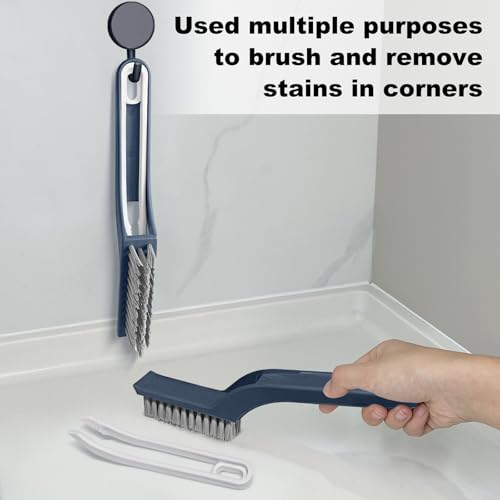 Stiff Bristle Brush - Hard Bristle Crevice Cleaning Brush Tools for Household, Kitchen, Bathroom, Window, Toilet, Corners, Multi Purpose Hard Bristle Brushes for Deep Cleaning Gap(2 pcs)