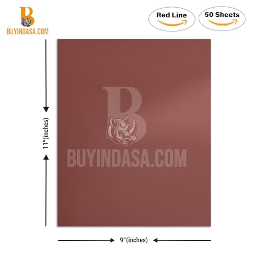 Indasa 50 PCS Redline Full Sheets 9"x11" Wet & Dry Sanding Sheets Series 6 – Rhynowet – 280-Grit – Waterproof Latex Backing - size: 280-Grit 9"x11"