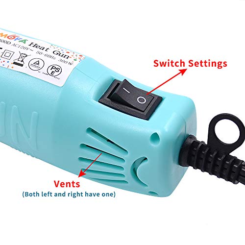 mofa Resin Heat gun,6.6ft Cable 300W Hot Air Gun for Crafting,Acrylic Paint Dryer Multi-Purpose Electric Heating Nozzle (Blue) - color: Blue