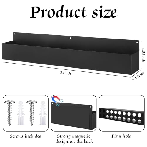 2 Pcs Magnetic Aerosol Spray Can Holder, 24.02 x 3.15 x 4.33 Inch, Black - size: 24.02 x 3.15 x 4.33 Inch