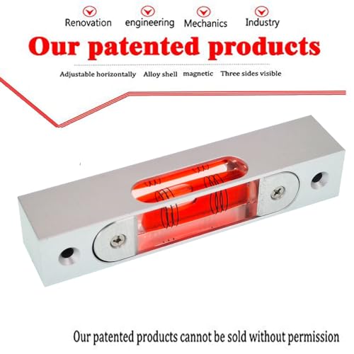 UMEI Rectangular Adjustable Level Instrument with Holes, Aluminum Alloy Metal Adjustable Liquid Level Level Bubble, Luminous demagnetization, Length 120mm, Hole spacing 100mm (red)