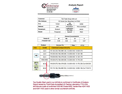 FTG USA #4 (7/64") Adjustable Tapered Wood Countersink Drill Bit - size: #4, style: w/o Depth Stop