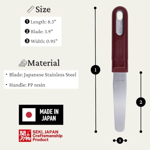 ALLEX Rounded Putty Knife 15/16" for Art and Paint, Flexible Japanese Stainless Steel Blade, Heavy Duty Full Tang Handle, Made in JAPAN - size: S