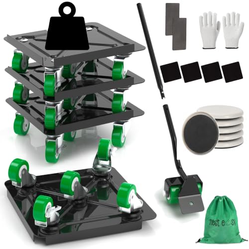 Heavy Duty Furniture Dolly 360 Rotate 5 Wheels 3000 Lbs Capacity 5.3x5.3 in - color: Green, size: 5.3x5.3 IN-6 Sliders