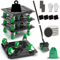 Heavy Duty Furniture Dolly 360 Rotate 5 Wheels 3000 Lbs Capacity 5.3x5.3 in - color: Green, size: 5.3x5.3 IN-6 Sliders