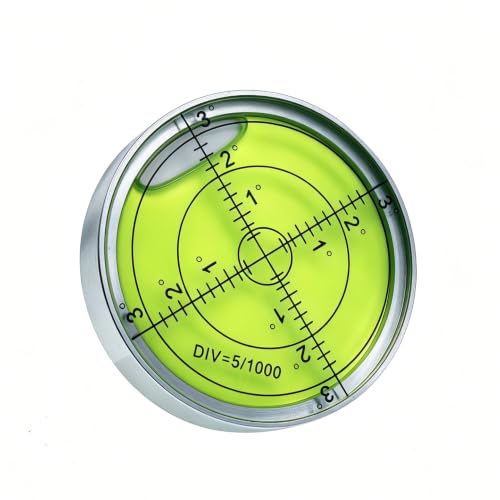 Aluminum alloy high-precision universal horizontal level instrument bubble level tool circle 2.4 inches 60mm (silver-green) - color: Silver-green