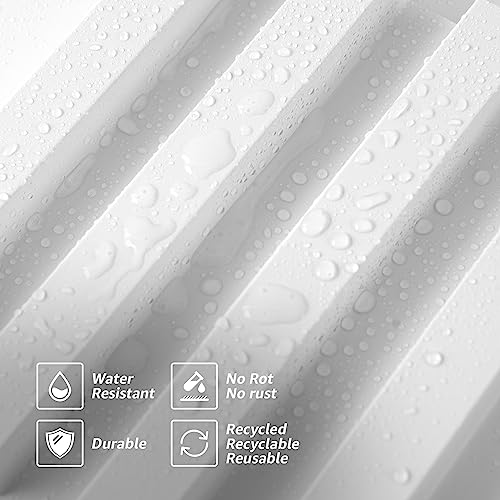 Art3d 96 x 6 Inch WPC Wood Diffuser Slat Wall Panel, 8-Pack, Matte White - color: Matte White, size: 96*6