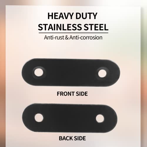 Jiozermi 24 Pcs Straight Brace, 2" x 0.6", Stainless Steel, Black - size: Black, 2” x 0.6”, 24 pcs