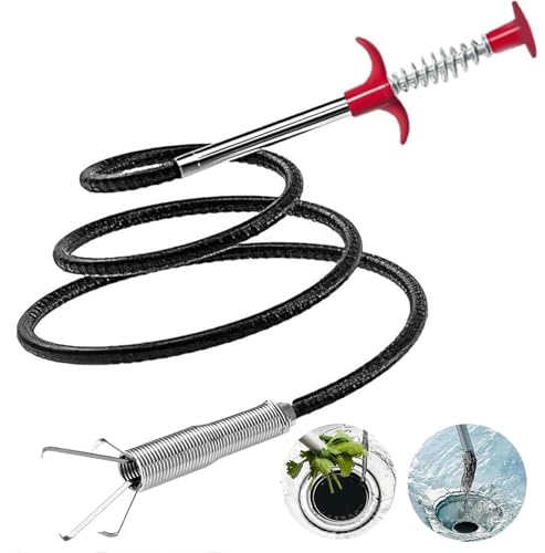 Drain Snake,79 inch Flexible Grabber Claw Pick Up Reacher Tool,Drain Clog Remover - Gutter Cleaning Tools for Home Sink, Bathroom Tub,Drain, Toilet, Tight Spaces - style: 79 in