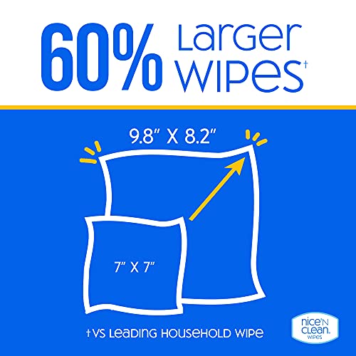 Nice 'N Clean Disinfecting Surface Wipes 72ct | Cleans & Disinfects Home & Kitchen Surfaces | Lemon Scent - size: 72 Count (Pack of 1)
