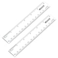 EBOOT 2 Pack Clear Plastic Ruler 6 Inch Straight Ruler for School - color: White, size: 6 Inch