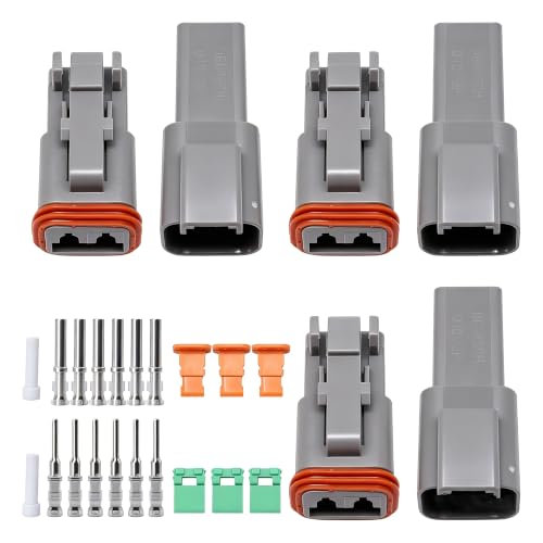 3 Sets Deutsch 2 Pin DT Connector Waterproof Electrical Wire Connector - style: 3 Sets 2 Pin