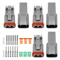 3 Sets Deutsch 2 Pin DT Connector Waterproof Electrical Wire Connector - style: 3 Sets 2 Pin