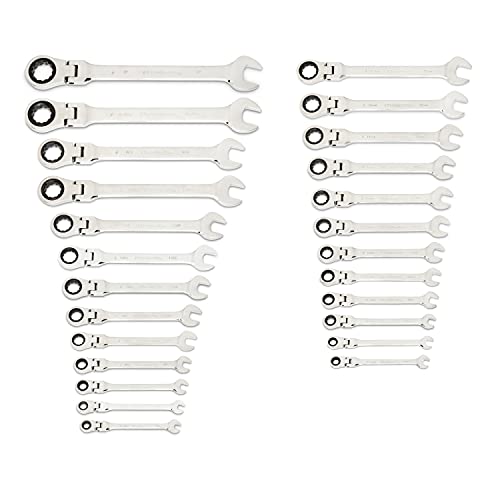 GEARWRENCH 25-Pc. Flex Combination Ratcheting Wrench Set, SAE/MM - 86730 (Pack of 2) - size: 25 PC (Pack of 2)