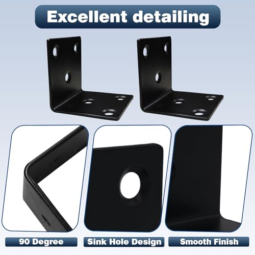 25PCS L Brackets, 2.6" 304 Stainless Steel Brackets, Black - size: 25PCS-2.6'' L Brackets