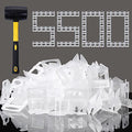 Tile Leveling System 1/16 Inch Spacers Tile Leveler Clips 5500 Pcs and 16 oz Rubber Mallet Hammer .Tile Tools Set for Professional Ceramic and Stone Installation