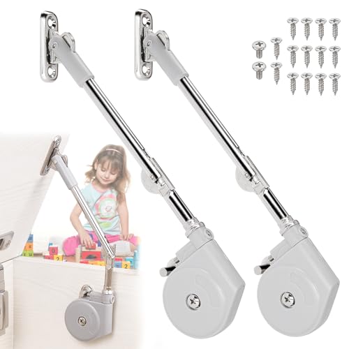 HBL' 2 Pack | Tension Adjustable Soft Close Hinges for Toy Boxes - size: 2 Pack