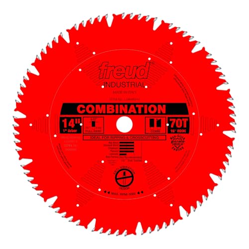 Freud LU84R014: 14" x 70T Combination Blade - style: 14-Inch 70 Tooth ATBF Combination Saw Blade with 1-Inch Arbor and PermaShield Coating