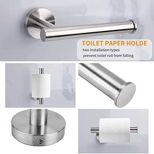 Cilee 8 Piece Brushed Nickel Bathroom Hardware Set, 24inch Towel Bar Set - color: Brushed Nickel