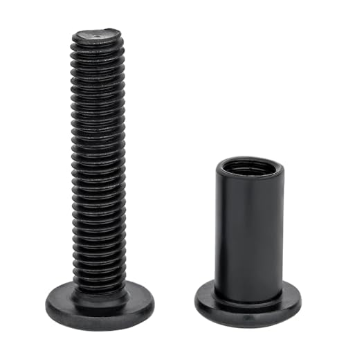25 Pcs M8x40mm Black Furniture Bolt Cabinet Connector Screws for Furniture - size: M8x40mm