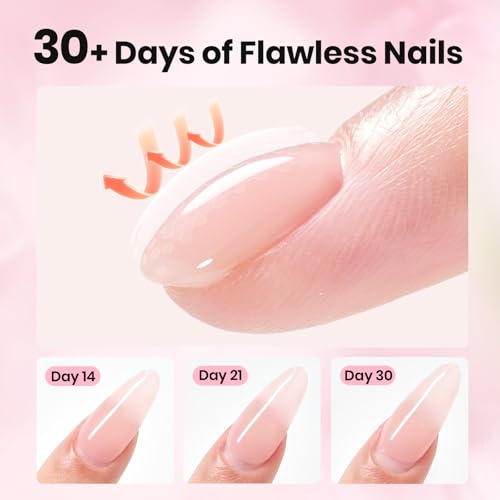 Beetles Hard Gel Nail Extension Kit, 3 Colors with Medium Oval Tips - color: Clear Nude Pink Soft Ease with Medium Oval Nail Tips 3 x 30 g