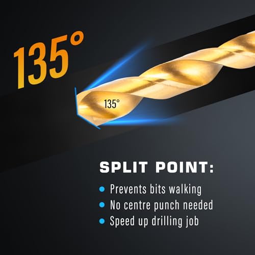 230 Pcs Drill Bit Set, 135°Tip High Speed Steel for Wood, 3/64"-1/2"