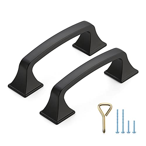 Ravinte Matte Black Cabinet Handles Cabinet Pulls, 3 Inch, 10 Pack - color: Matte Black, size: 3 Inch Hole Center
