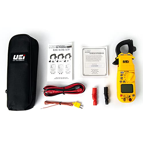 UEi DL379B Digital Clamp Meter Auto Ranging, HVAC Current Voltage Tester w/Magnetic Mount, Measures AC Amps AC/DC Volts Temperature Capacitance Frequency Diodes Duty Cycle Continuity Resistance NCV