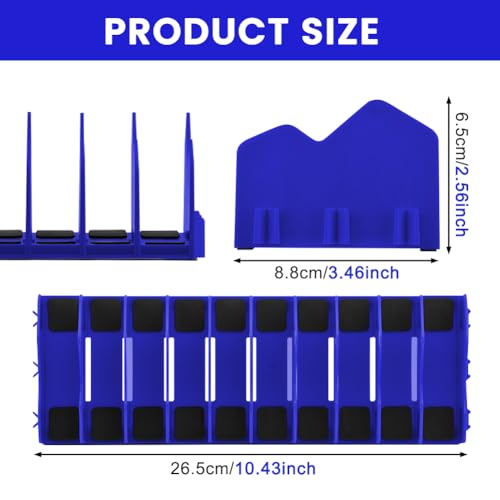 Pliers Organizer 2‑Pack, Expandable 20‑Slot Tool Rack - color: blue